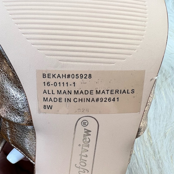 Comfortview Womens Bekah Sandals Copper Block Heels Knot Front Slip Ons 8 W New - Picture 4 of 6